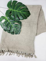Waffle Towel, Throw Lightweight Quick Dry - Olive from EBRU Home