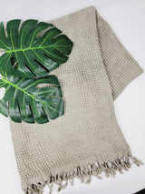 Waffle Towel, Throw Lightweight Quick Dry - Olive from EBRU Home