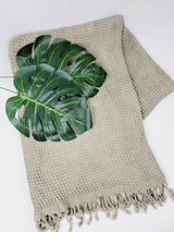 Waffle Towel, Throw Lightweight Quick Dry - Olive from EBRU Home