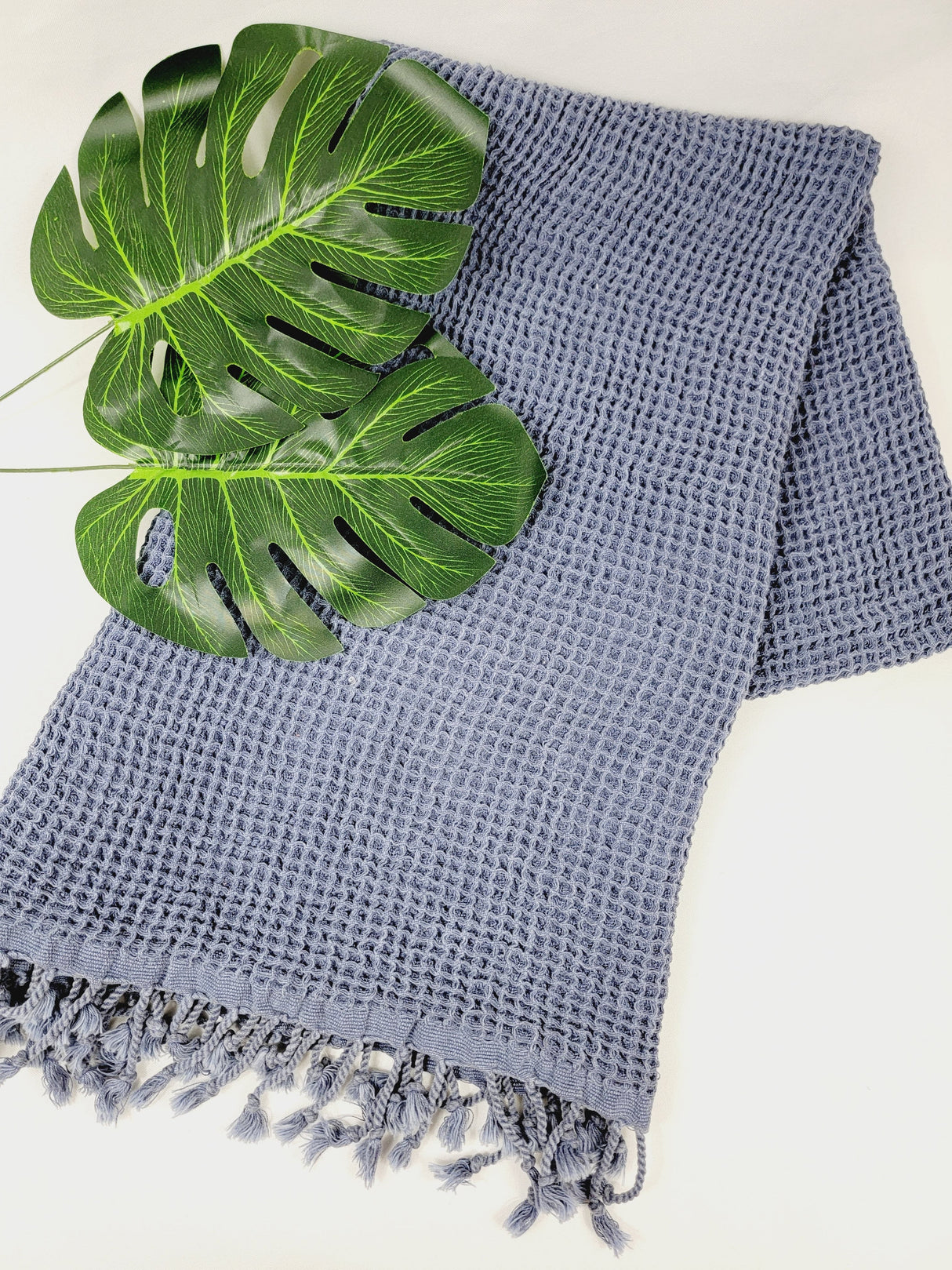 Waffle Towel, Throw Lightweight Quick Dry - Navy from EBRU Home