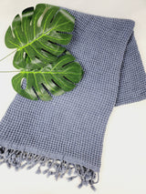 Waffle Towel, Throw Lightweight Quick Dry - Navy from EBRU Home