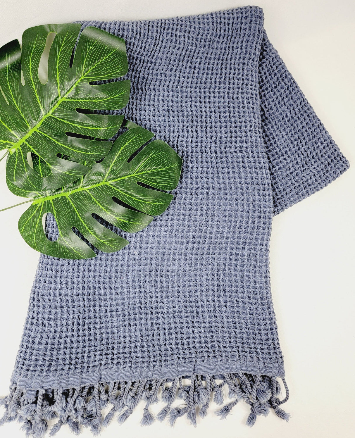 Waffle Towel, Throw Lightweight Quick Dry - Navy from EBRU Home