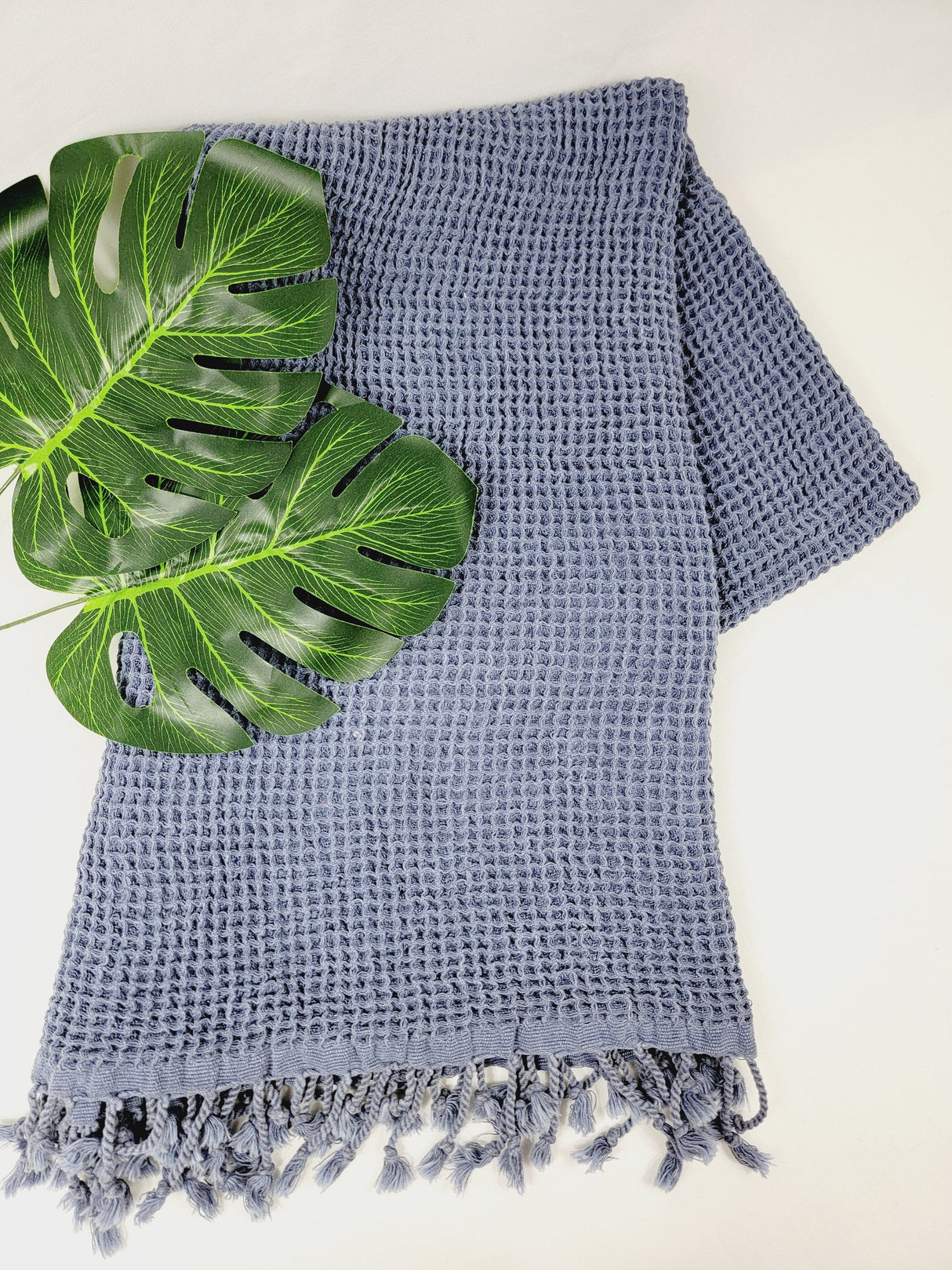 Waffle Towel, Throw Lightweight Quick Dry - Navy from EBRU Home