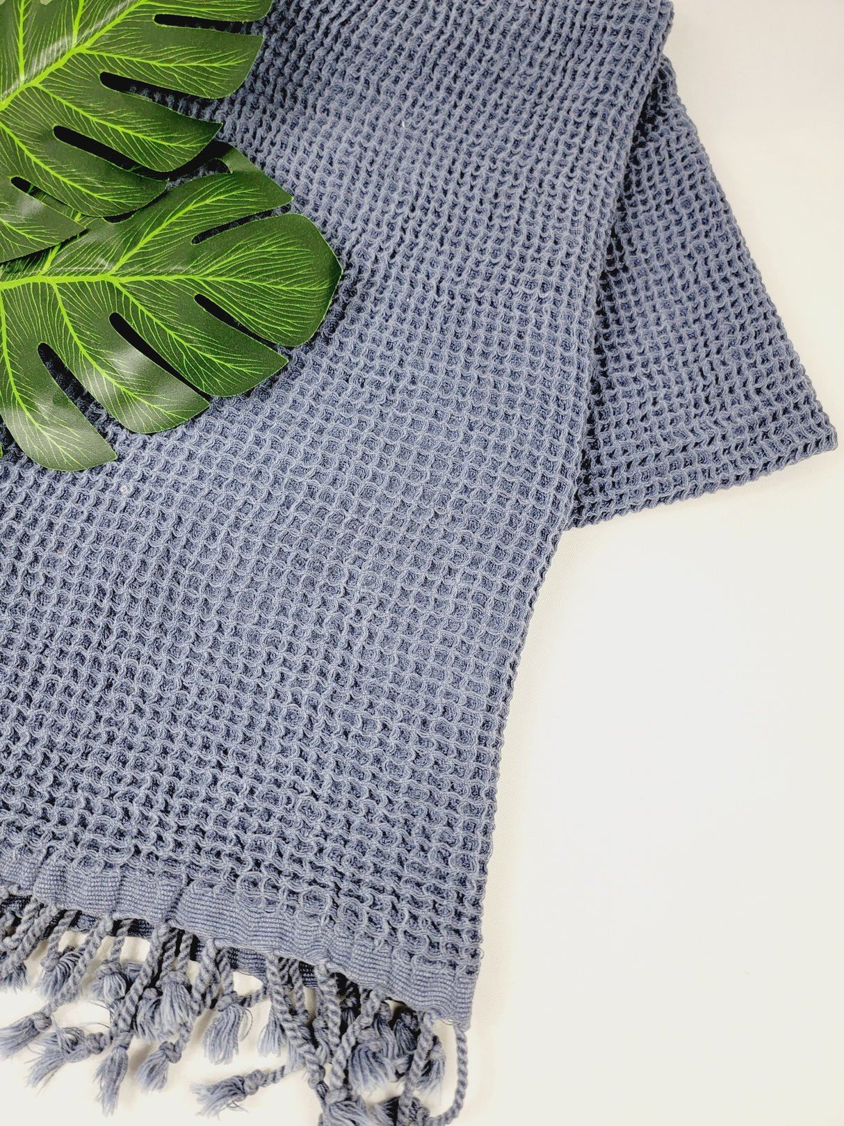 Waffle Towel, Throw Lightweight Quick Dry - Navy from EBRU Home