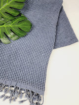 Waffle Towel, Throw Lightweight Quick Dry - Navy from EBRU Home