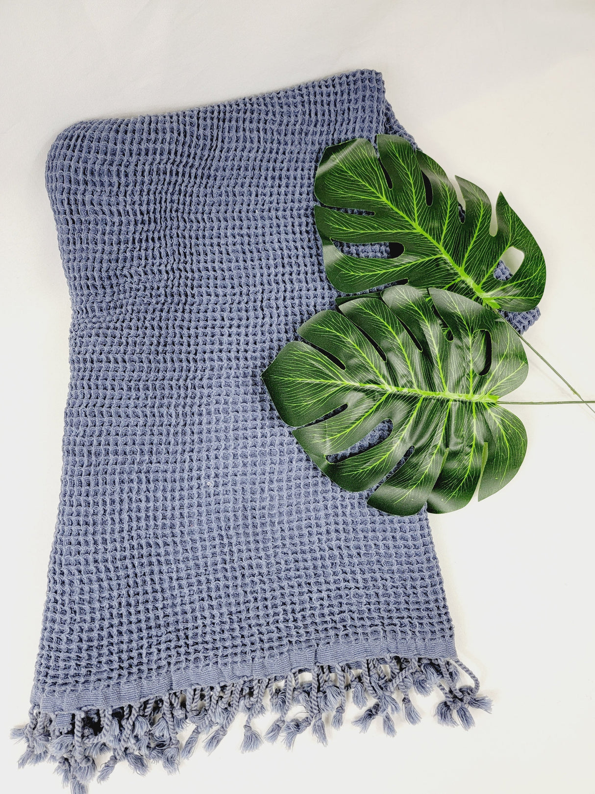 Waffle Towel, Throw Lightweight Quick Dry - Navy from EBRU Home
