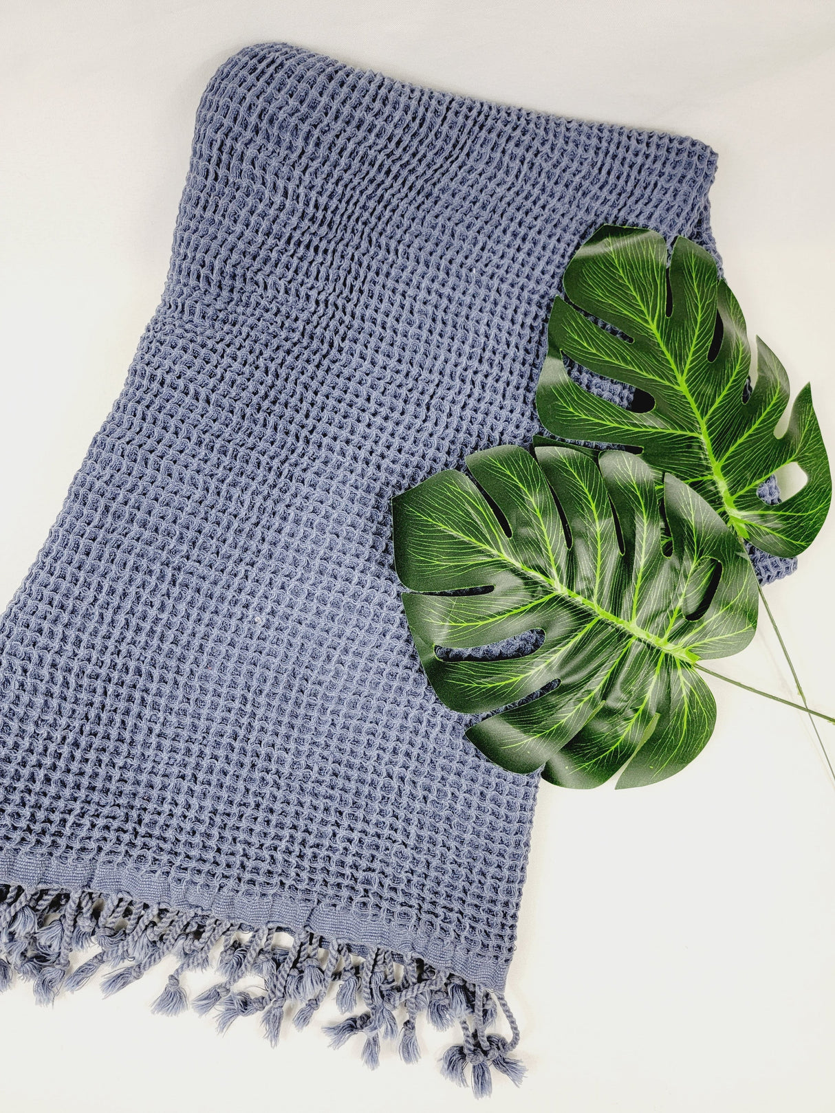 Waffle Towel, Throw Lightweight Quick Dry - Navy from EBRU Home