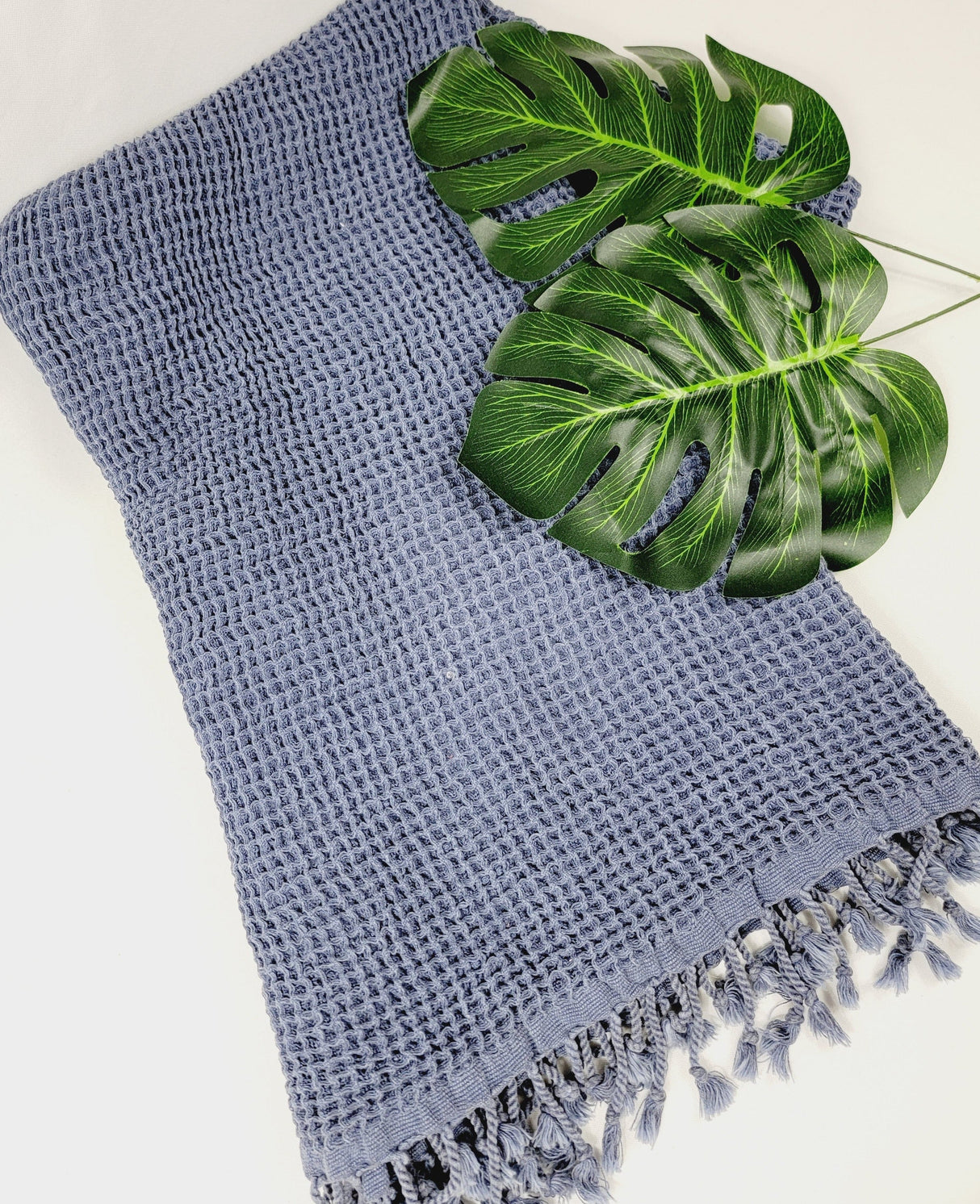Waffle Towel, Throw Lightweight Quick Dry - Navy from EBRU Home