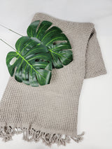 Waffle Towel, Throw Lightweight Quick Dry - Gray from EBRU Home