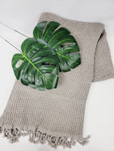 Waffle Towel, Throw Lightweight Quick Dry - Gray from EBRU Home