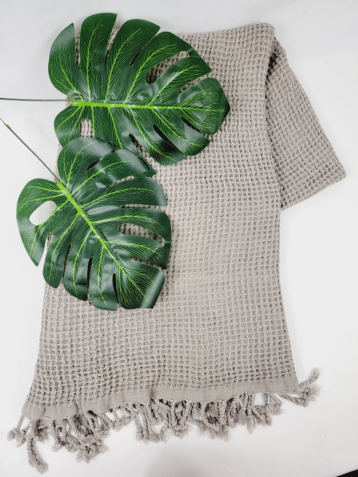 Waffle Towel, Throw Lightweight Quick Dry - Gray from EBRU Home