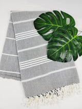 Easy carry Quick Dry Towel, Authentic Turkish Towel - Faded Black from EBRU Home