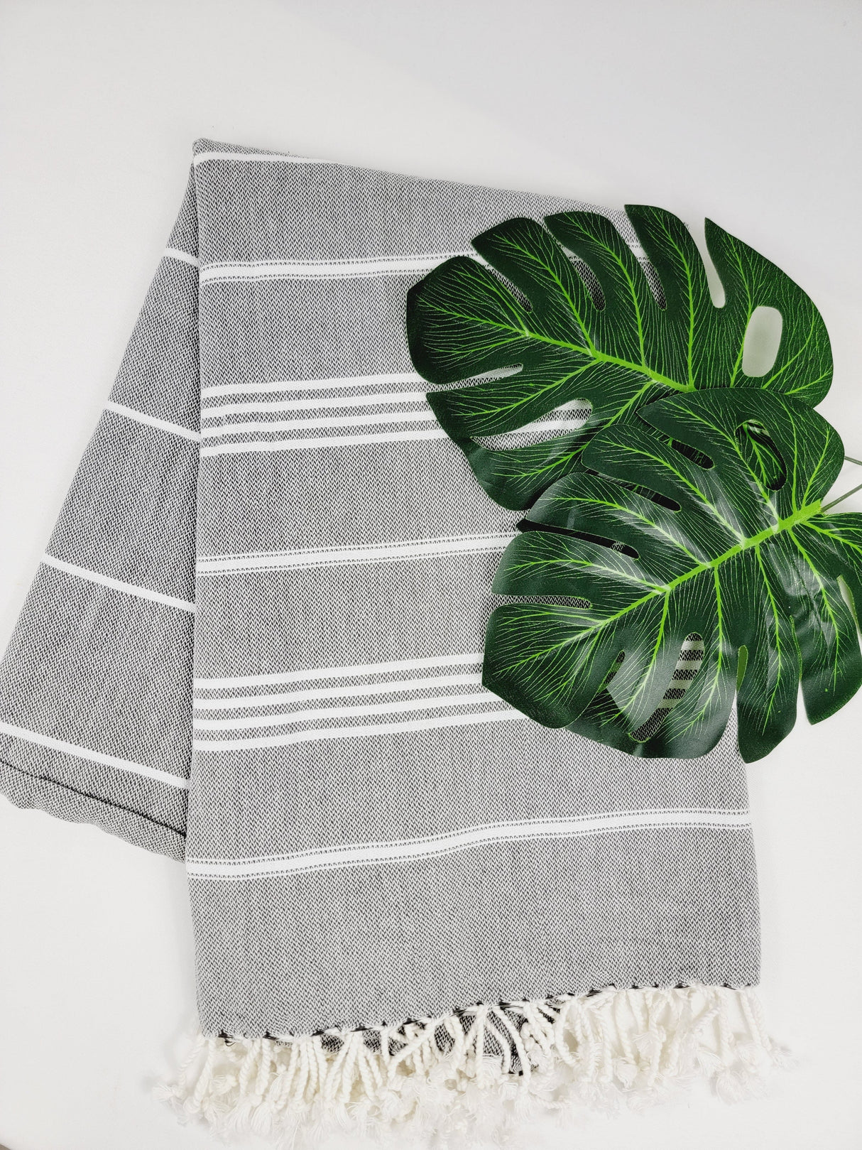 Easy carry Quick Dry Towel, Authentic Turkish Towel - Faded Black from EBRU Home