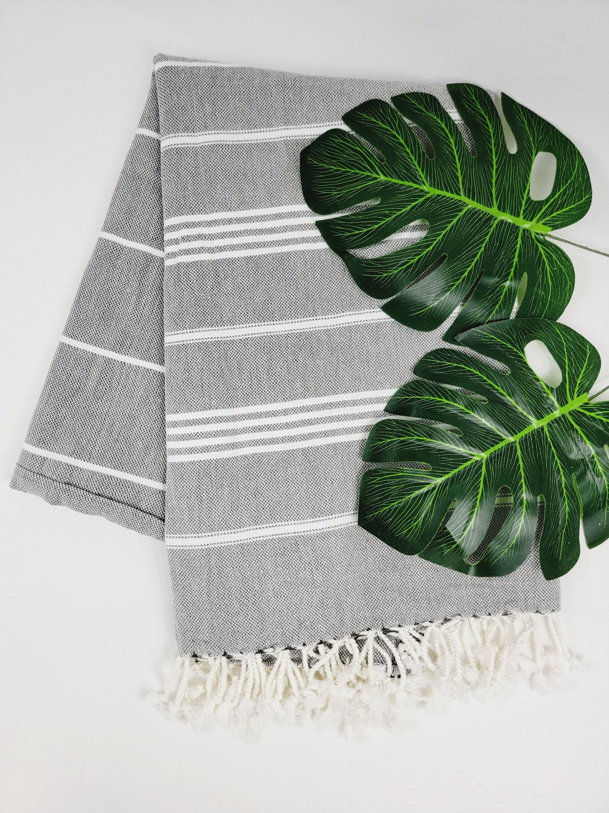 Easy carry Quick Dry Towel, Authentic Turkish Towel - Faded Black from EBRU Home