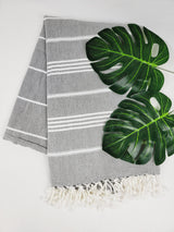 Easy carry Quick Dry Towel, Authentic Turkish Towel - Faded Black from EBRU Home