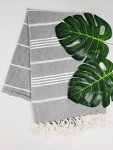 Easy carry Quick Dry Towel, Authentic Turkish Towel - Faded Black from EBRU Home
