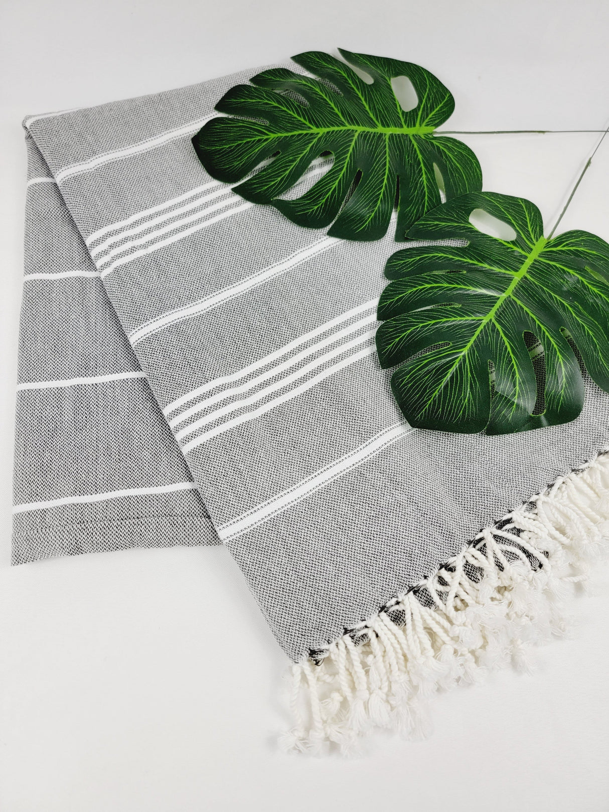Easy carry Quick Dry Towel, Authentic Turkish Towel - Faded Black from EBRU Home