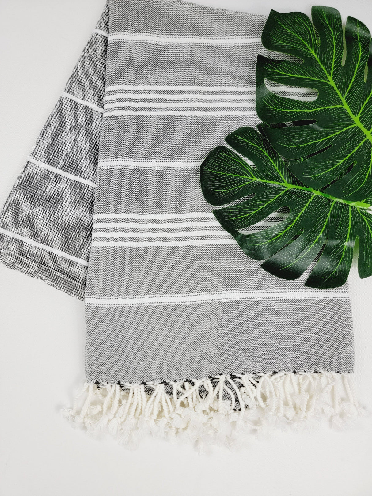 Easy carry Quick Dry Towel, Authentic Turkish Towel - Faded Black from EBRU Home