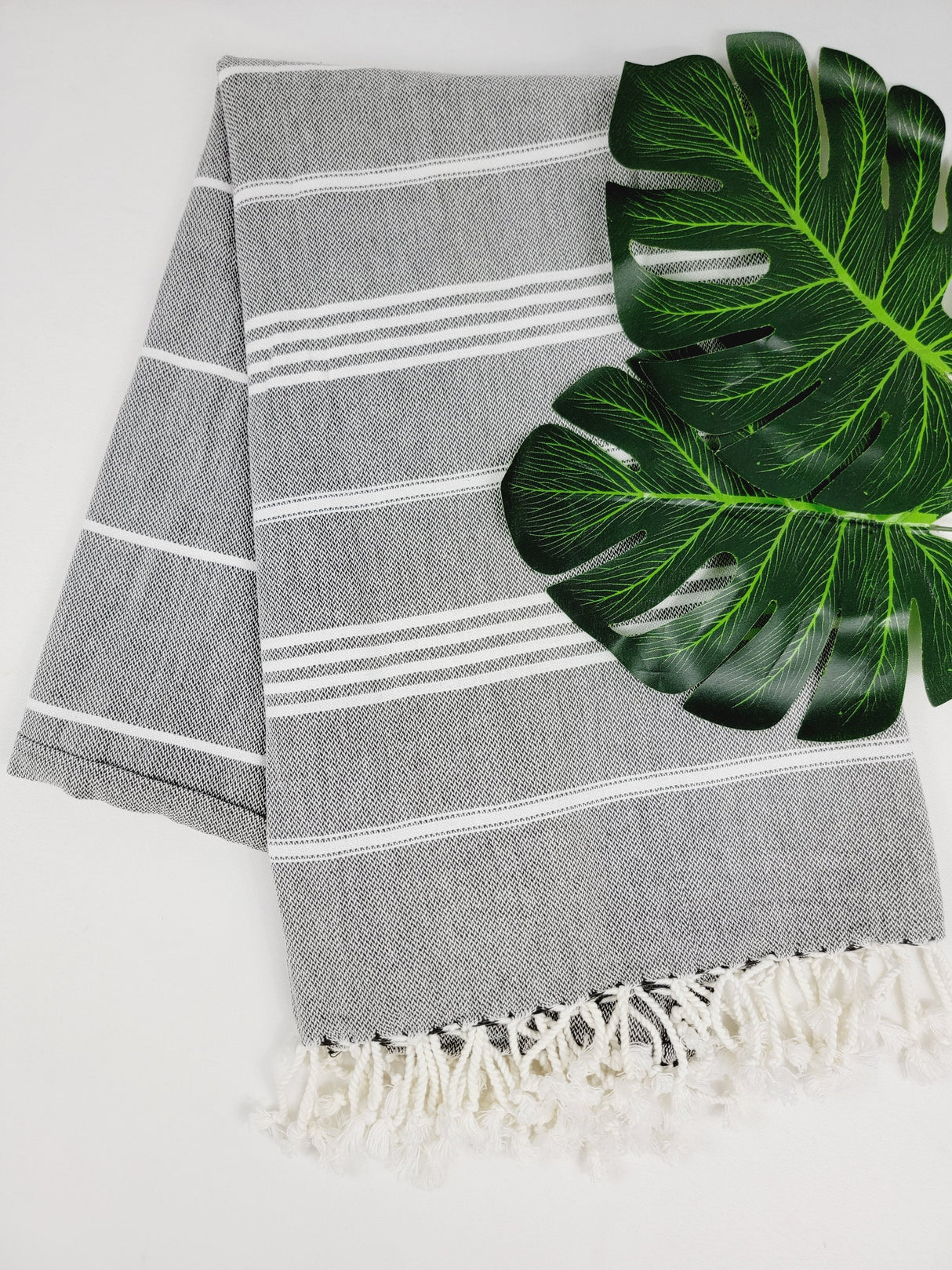 Easy carry Quick Dry Towel, Authentic Turkish Towel - Faded Black from EBRU Home