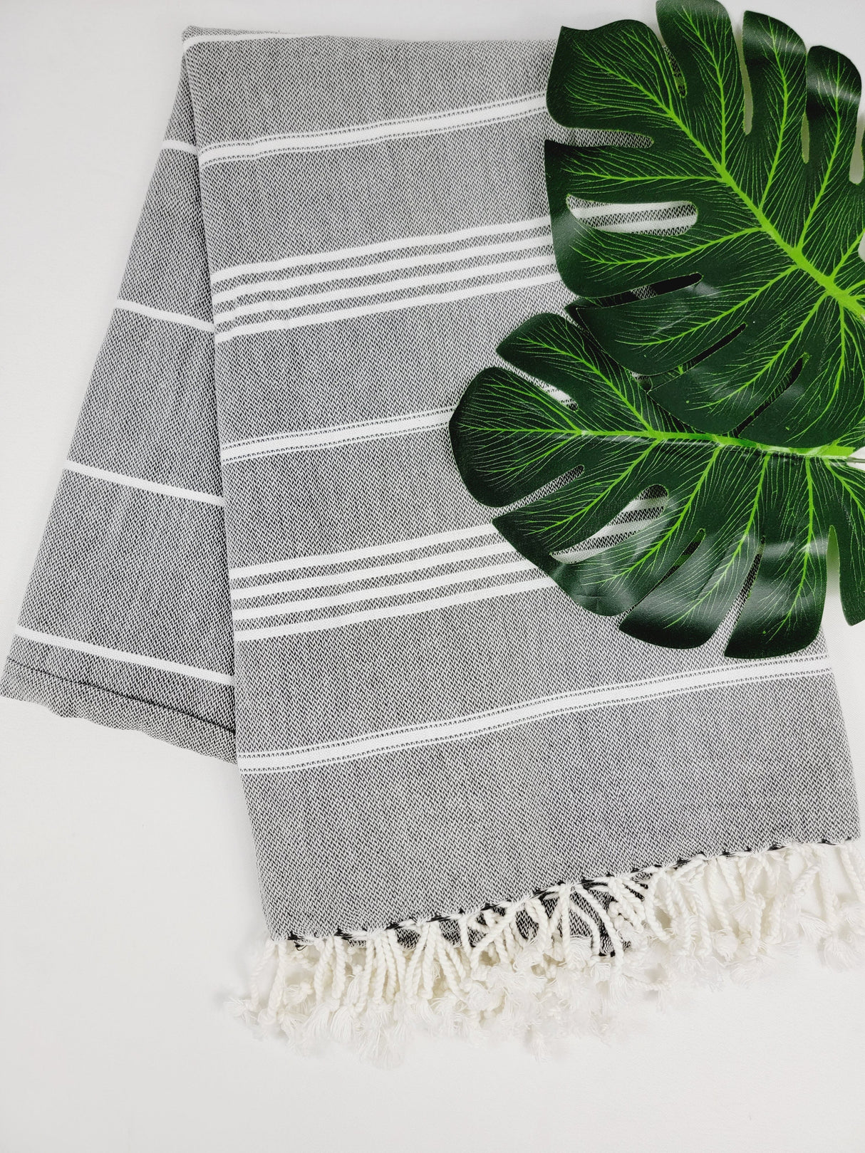 Easy carry Quick Dry Towel, Authentic Turkish Towel - Faded Black from EBRU Home