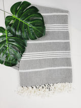Easy carry Quick Dry Towel, Authentic Turkish Towel - Faded Black from EBRU Home