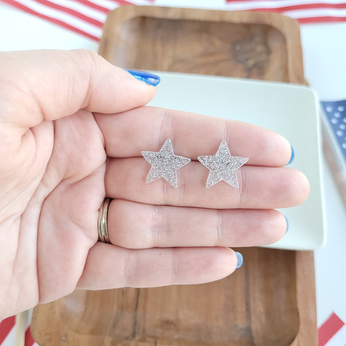 Liberty Star Studs - Silver from Spiffy & Splendid