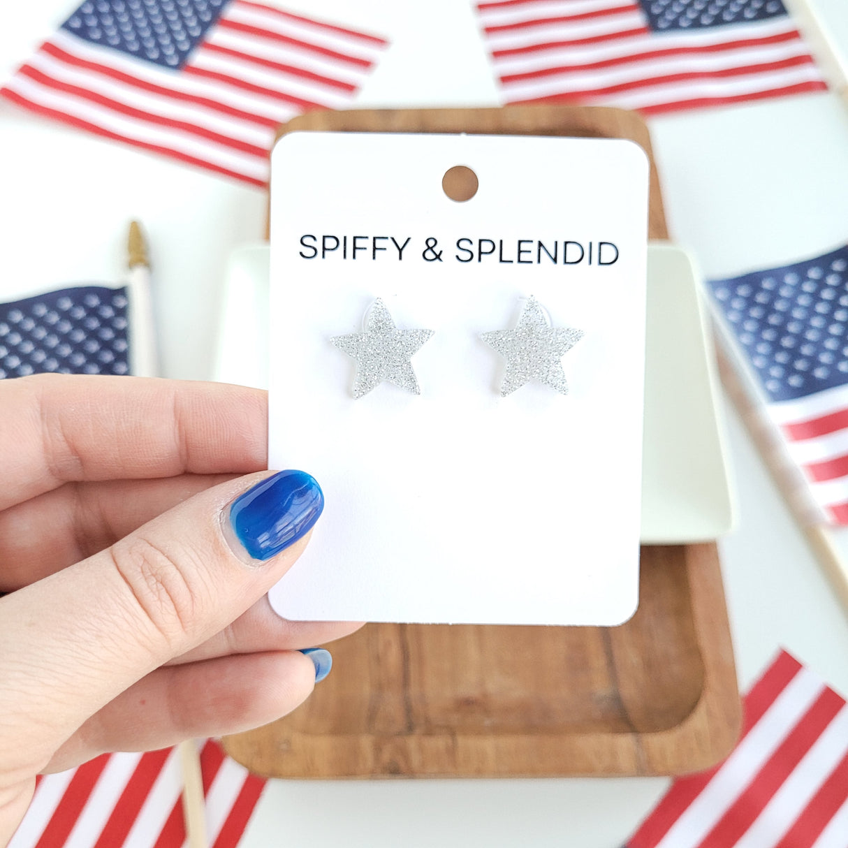 Liberty Star Studs - Silver from Spiffy & Splendid