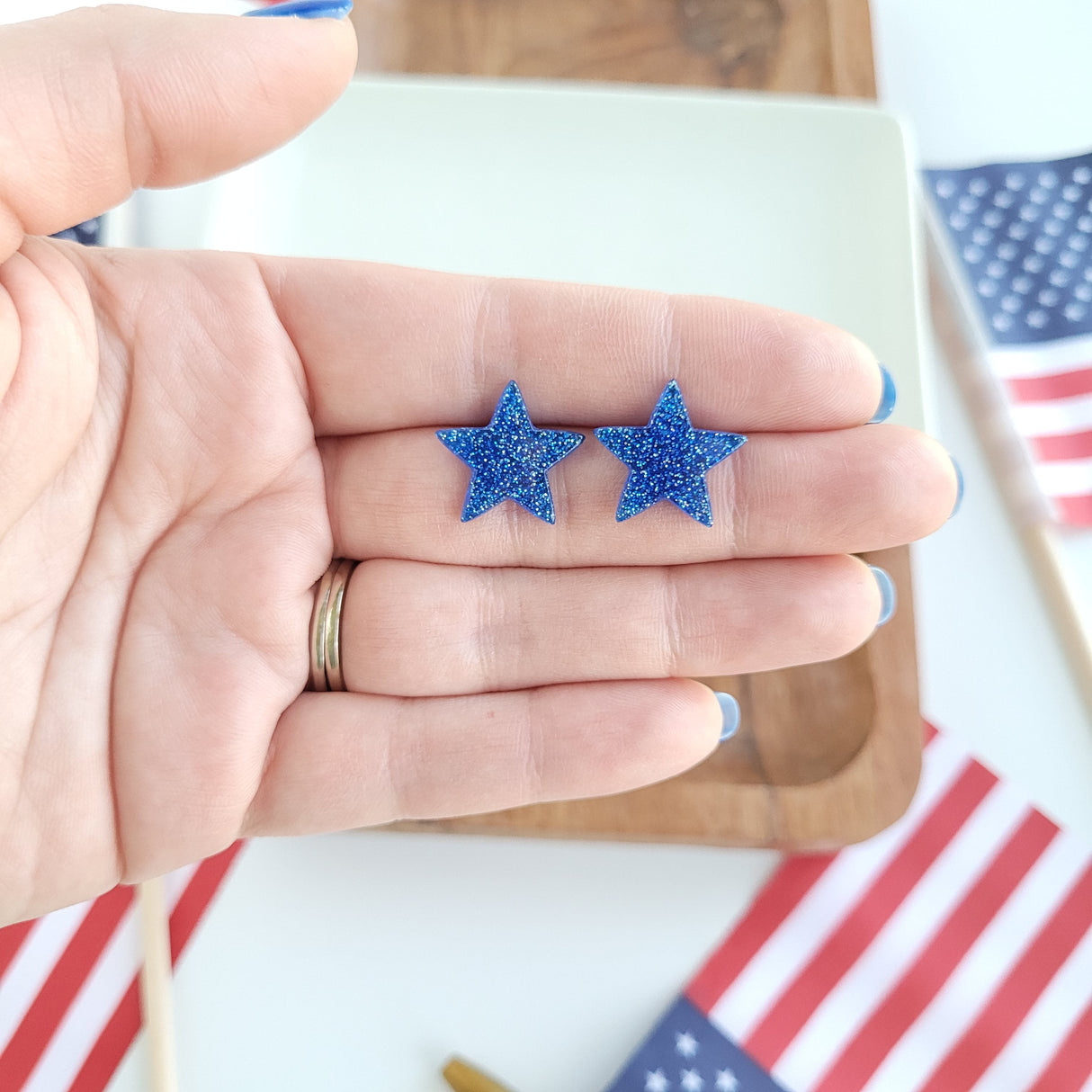 Liberty Star Studs - Blue from Spiffy & Splendid