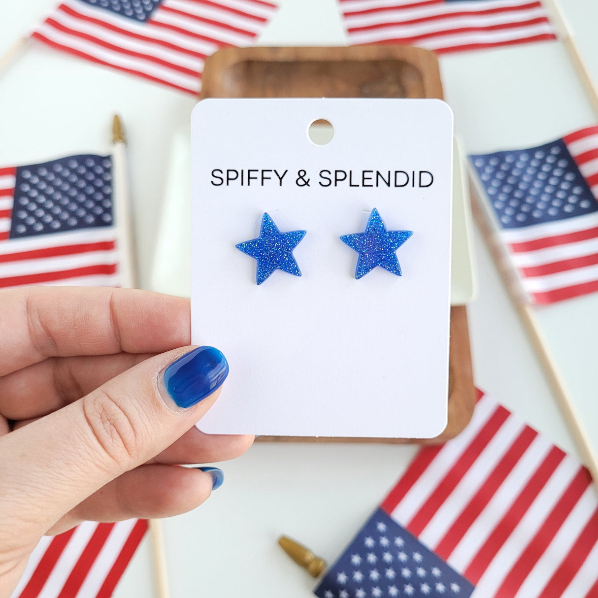 Liberty Star Studs - Blue from Spiffy & Splendid