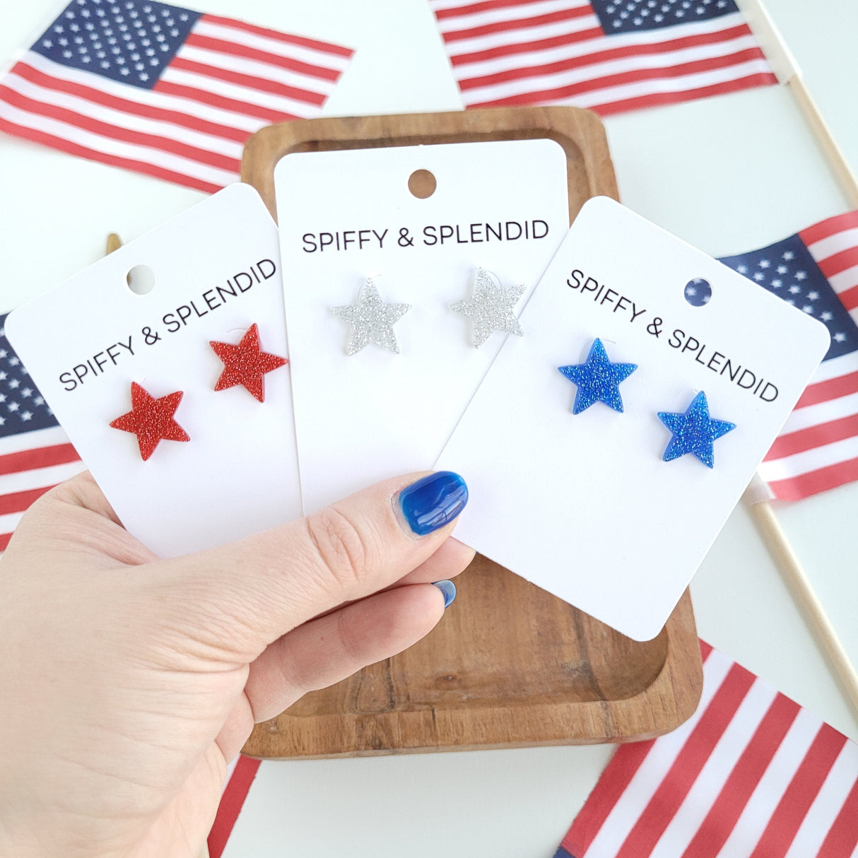 Liberty Star Studs - Silver from Spiffy & Splendid