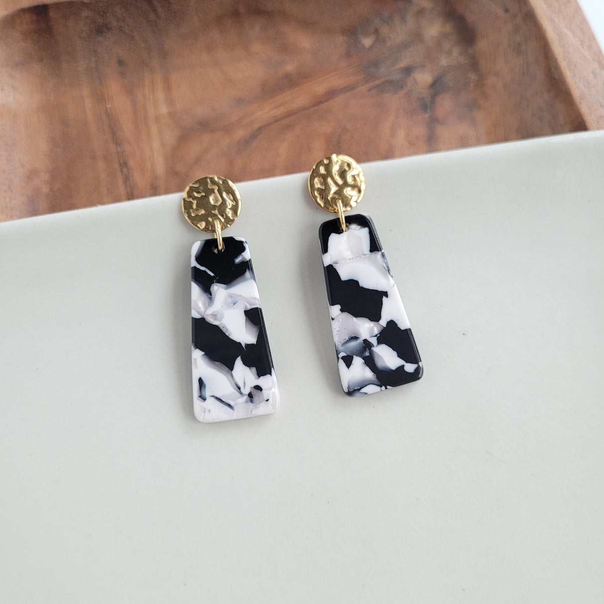 Mia Mini Earrings - Black & White from Spiffy & Splendid