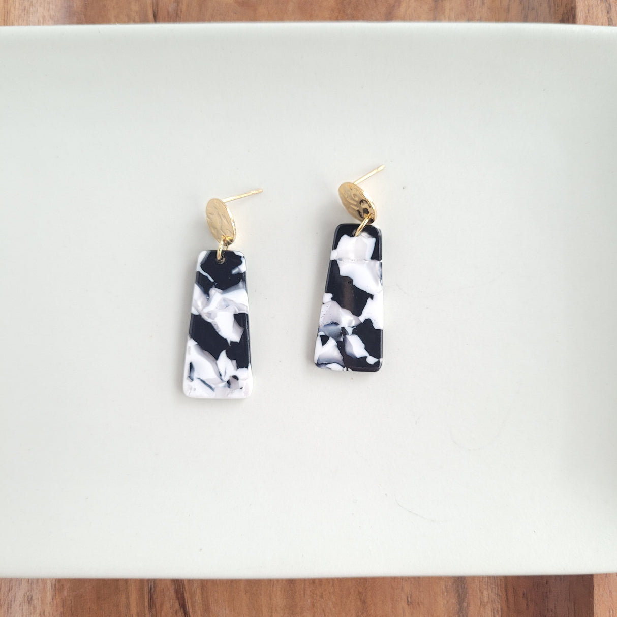 Mia Mini Earrings - Black & White from Spiffy & Splendid