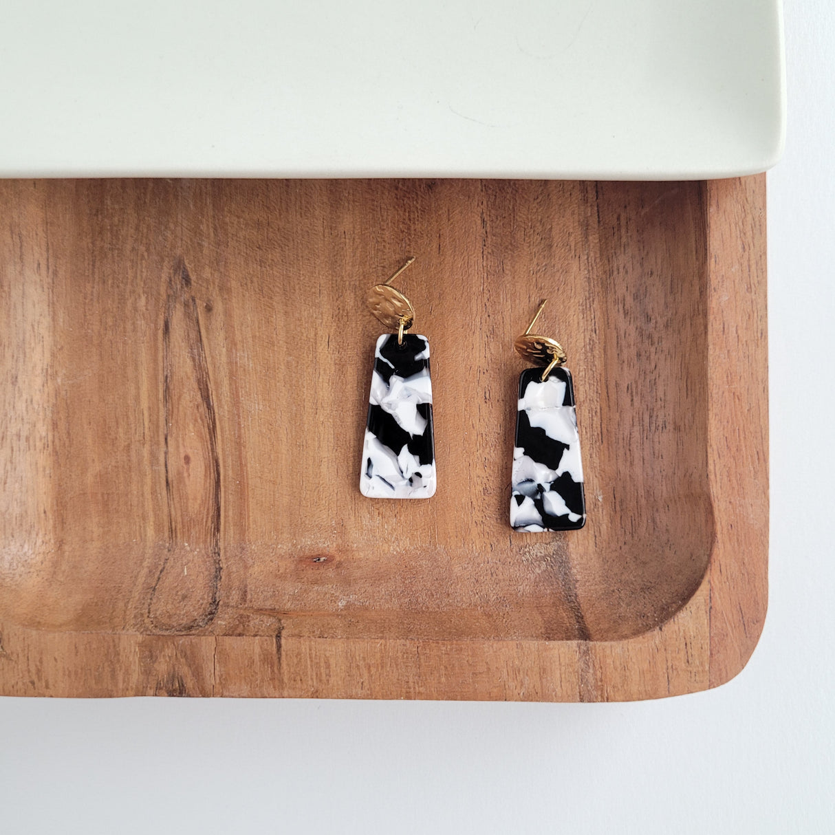Mia Mini Earrings - Black & White from Spiffy & Splendid