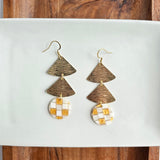 Anya Earrings - Golden Checker from Spiffy & Splendid