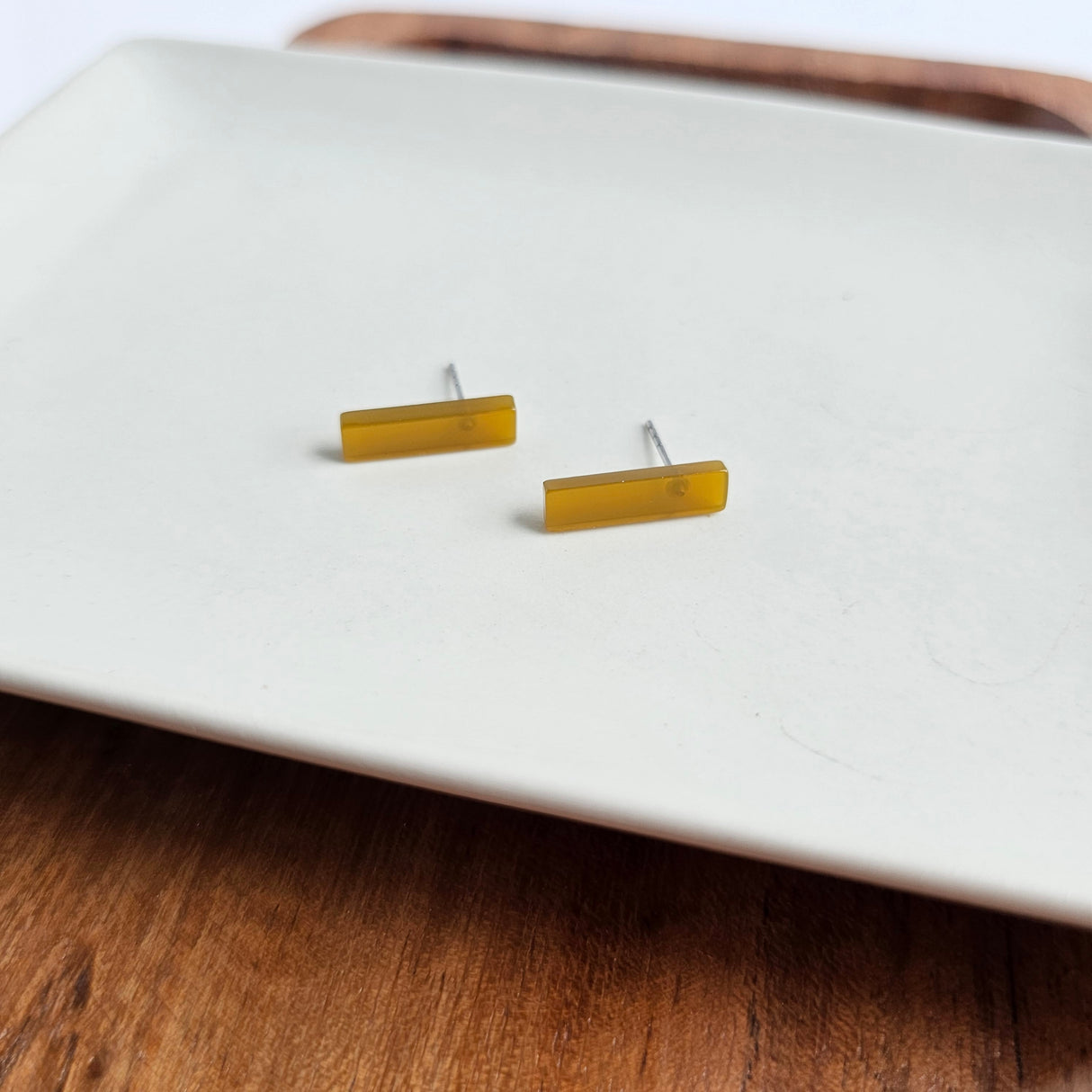 Bella Bar Studs - Olive from Spiffy & Splendid