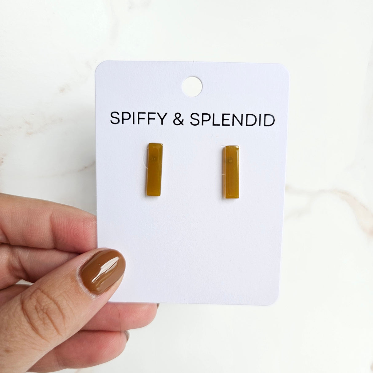 Bella Bar Studs - Olive from Spiffy & Splendid