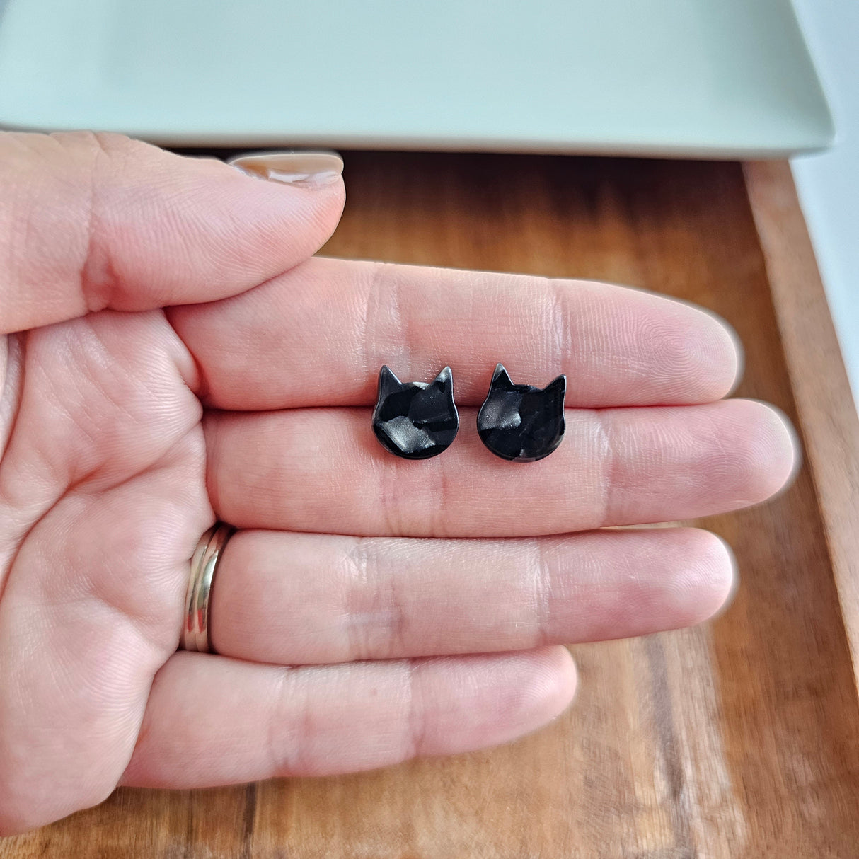 Cat Studs - Black from Spiffy & Splendid