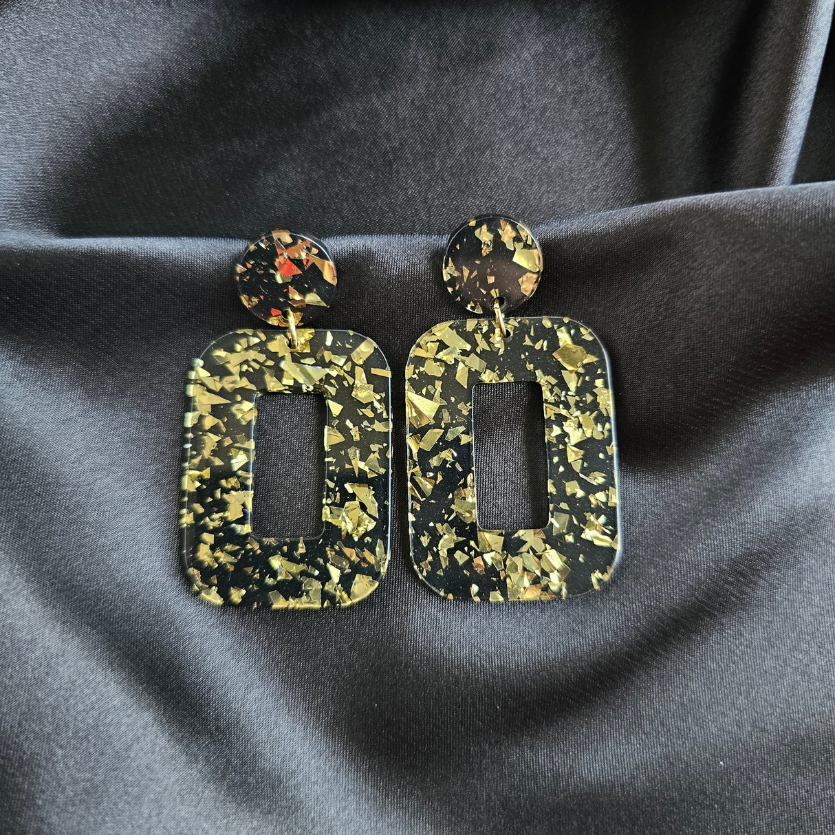 Margot Earrings - Black Gold Flake from Spiffy & Splendid