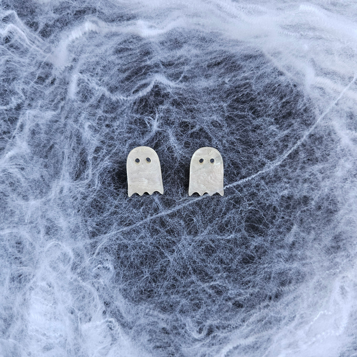 Ghost Studs - White Shimmer from Spiffy & Splendid