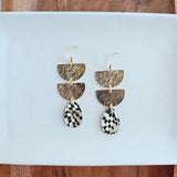 Aria Earrings - Black Shimmer Checker from Spiffy & Splendid