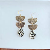 Aria Earrings - Black Shimmer Checker from Spiffy & Splendid
