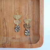 Aria Earrings - Black Shimmer Checker from Spiffy & Splendid