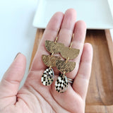 Aria Earrings - Black Shimmer Checker from Spiffy & Splendid