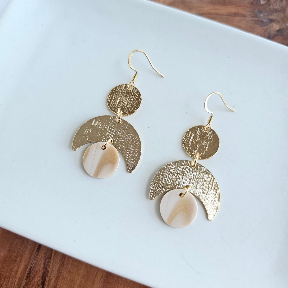 Eclipse Earrings - Golden Ivory from Spiffy & Splendid