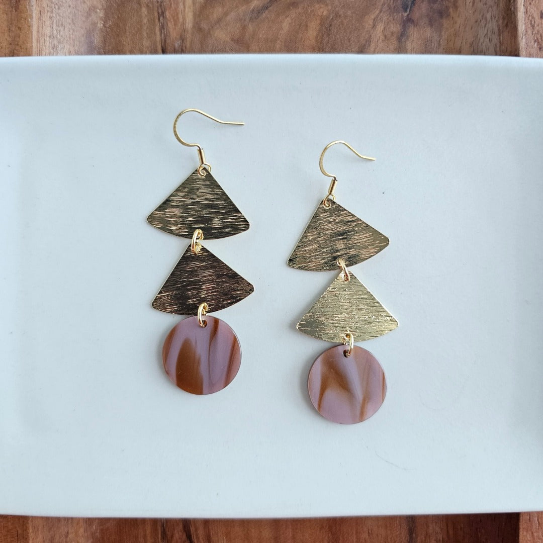 Anya Earrings - Mauve & Copper from Spiffy & Splendid