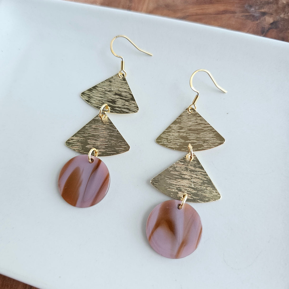 Anya Earrings - Mauve & Copper from Spiffy & Splendid