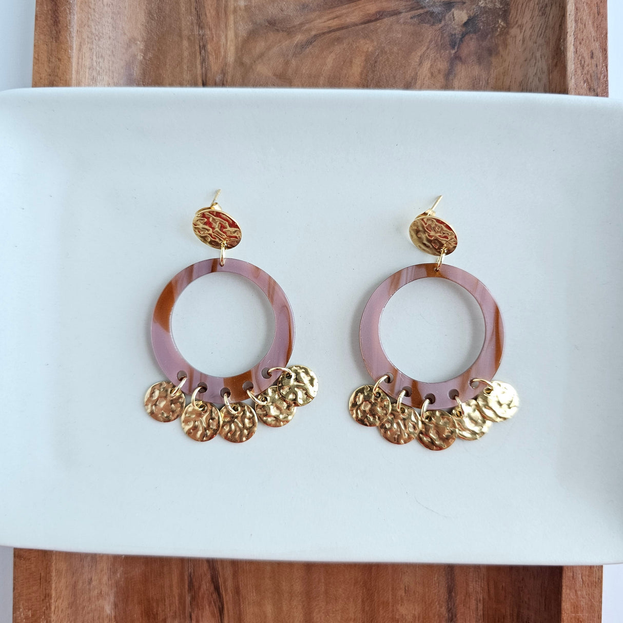 Francesca Earrings - Mauve & Copper from Spiffy & Splendid