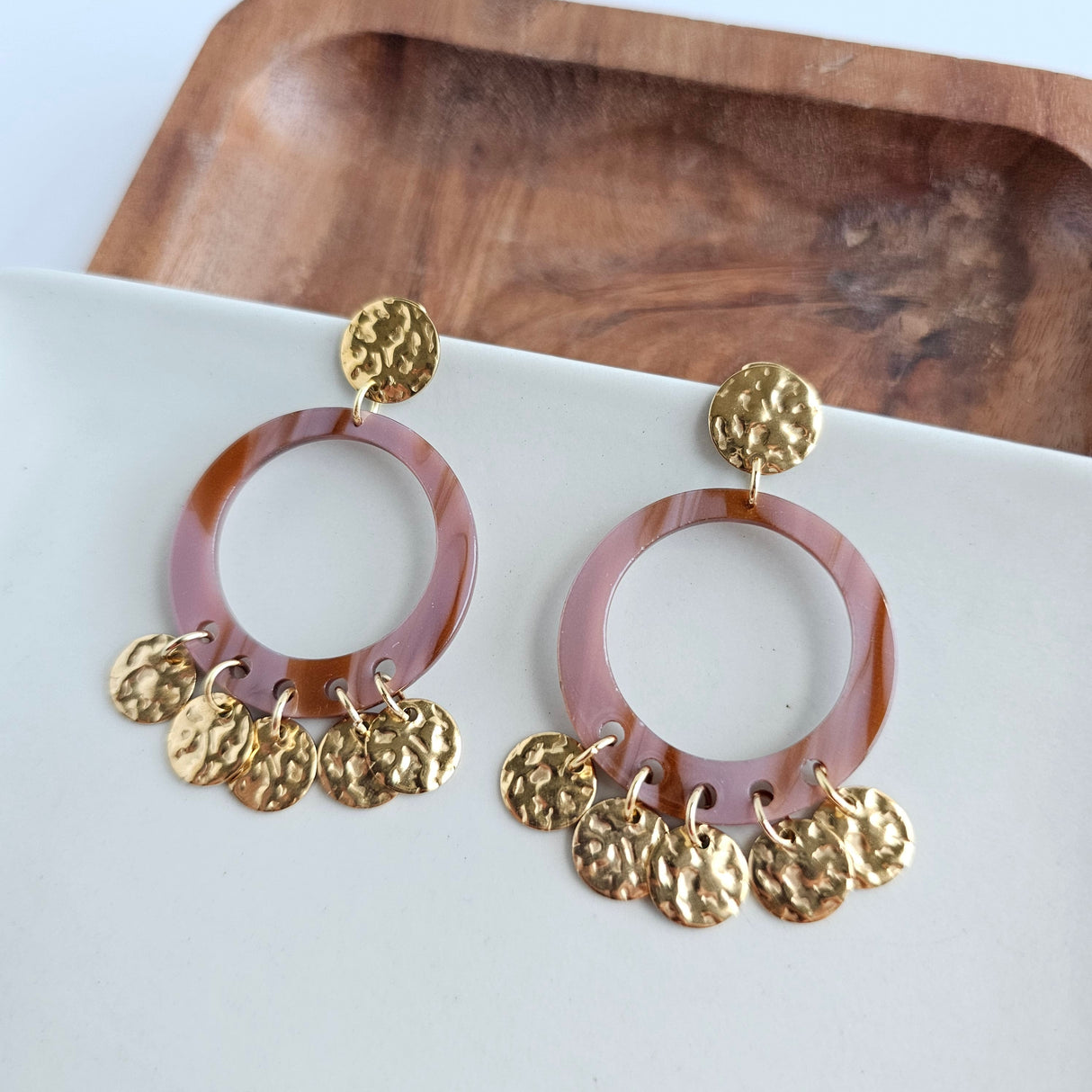 Francesca Earrings - Mauve & Copper from Spiffy & Splendid