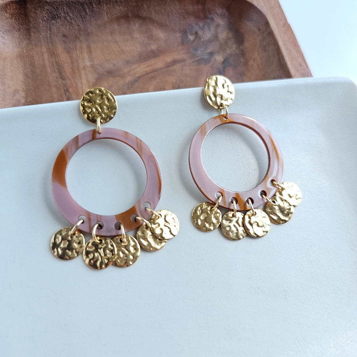 Francesca Earrings - Mauve & Copper from Spiffy & Splendid