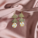 Anya Earrings - Golden Checker from Spiffy & Splendid